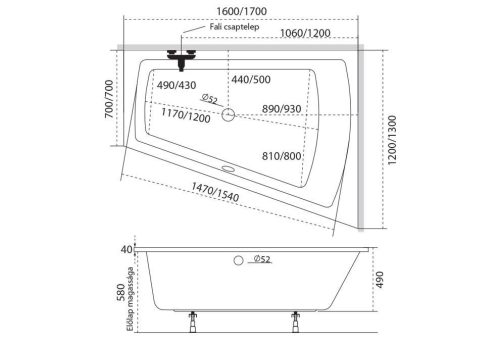 M-Acryl Trinity különleges akril kád