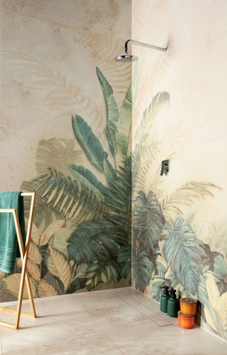 Domino Alabaster Shine leaves B element 4 - 119,8x59,8 Obraz
