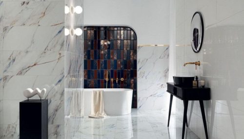 Tubadzin Blue Stone bar burgundy 23,7x7,8 dekor