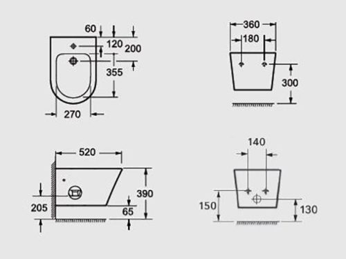 AREZZO design INDIANA függesztett bidet AR-103