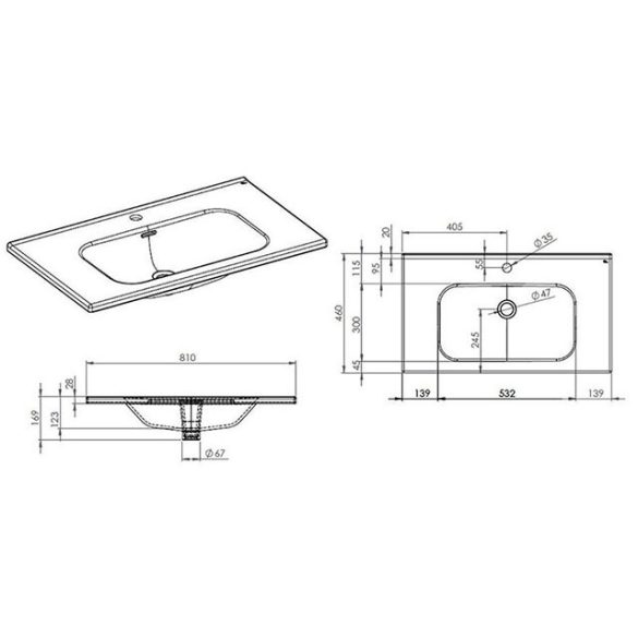 AREZZO design PIAZZA 80 cm-es mosdó