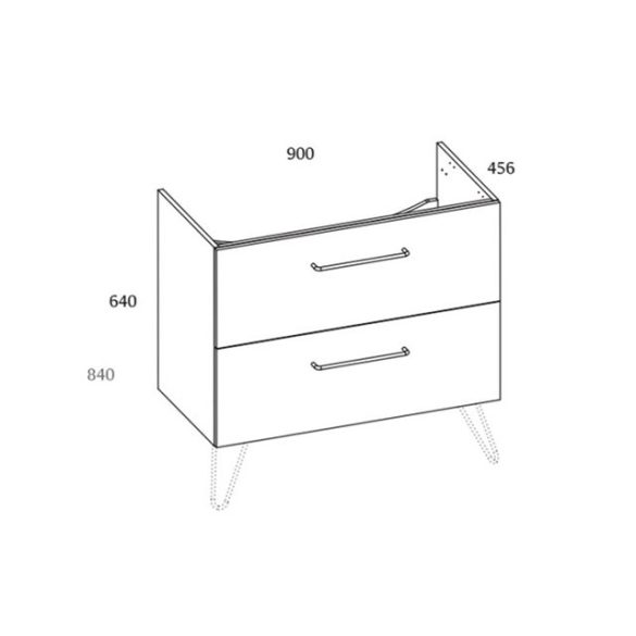 AREZZO design Carmel 90cm-es alsószekrény 2 fiókkal, Mf. Fehér színben