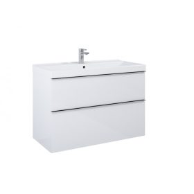   AREZZO design Monterey 100 cm-es alsószekrény 2 fiókkal Matt Fehér színben, szifonkivágással