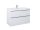 AREZZO design Monterey 100 cm-es alsószekrény 2 fiókkal Matt Fehér színben, szifonkivágással
