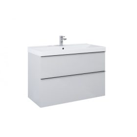   AREZZO design Monterey 100 cm-es alsószekrény 2 fiókkal Matt Szürke színben, szifonkivágással