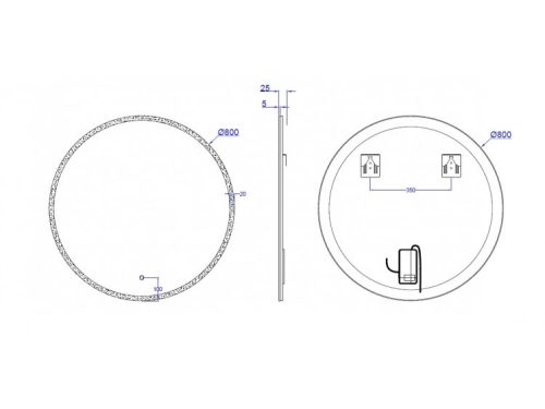 AREZZO design LED okos tükör 80 cm-es kerek