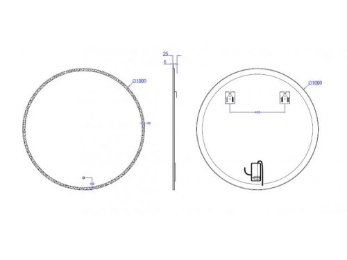 AREZZO design LED okos tükör 100 cm-es kerek