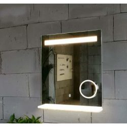   AREZZO design LED okos tükör világító polc + kozmetikai tükör 60x80cm