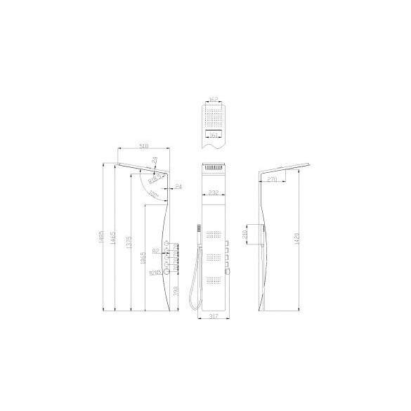 AREZZO design Aspen zuhanypanel AR-9001