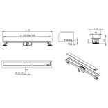 AREZZO design 900 mm-es rozsdamentes acél folyóka Steel ráccsal AR-900