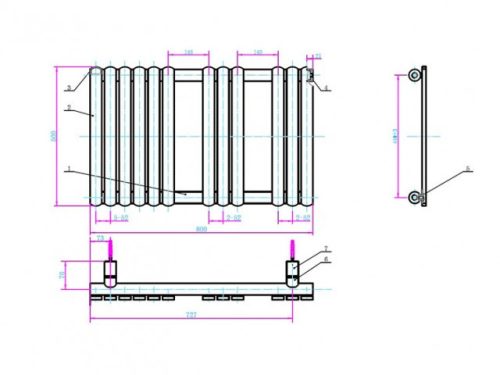 AREZZO design FLAT WHITE 800x500 törölközőszárítós radiátor AR-FW8050