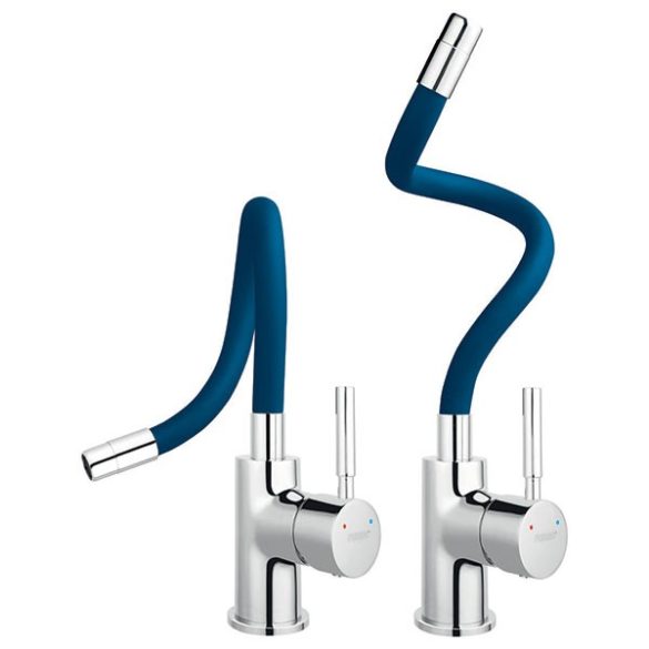 Ferro Zumba - Álló mosogató csaptelep flexibilis kifolyócsővel, klasszikus kék