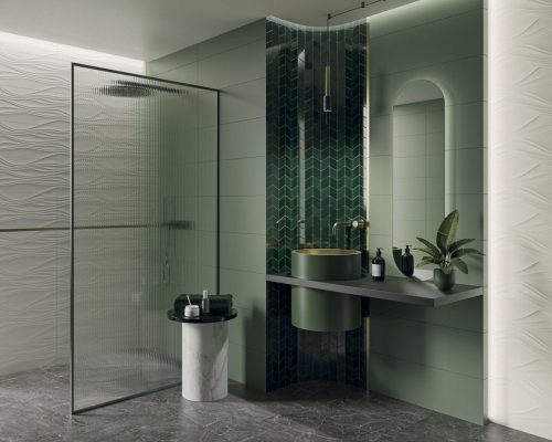 NIGHTWISH NAVY GREEN STRUCTURE 25X75 cm