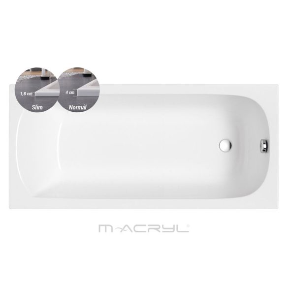 M-acryl Mira Slim egyenes akril kád - többféle méret